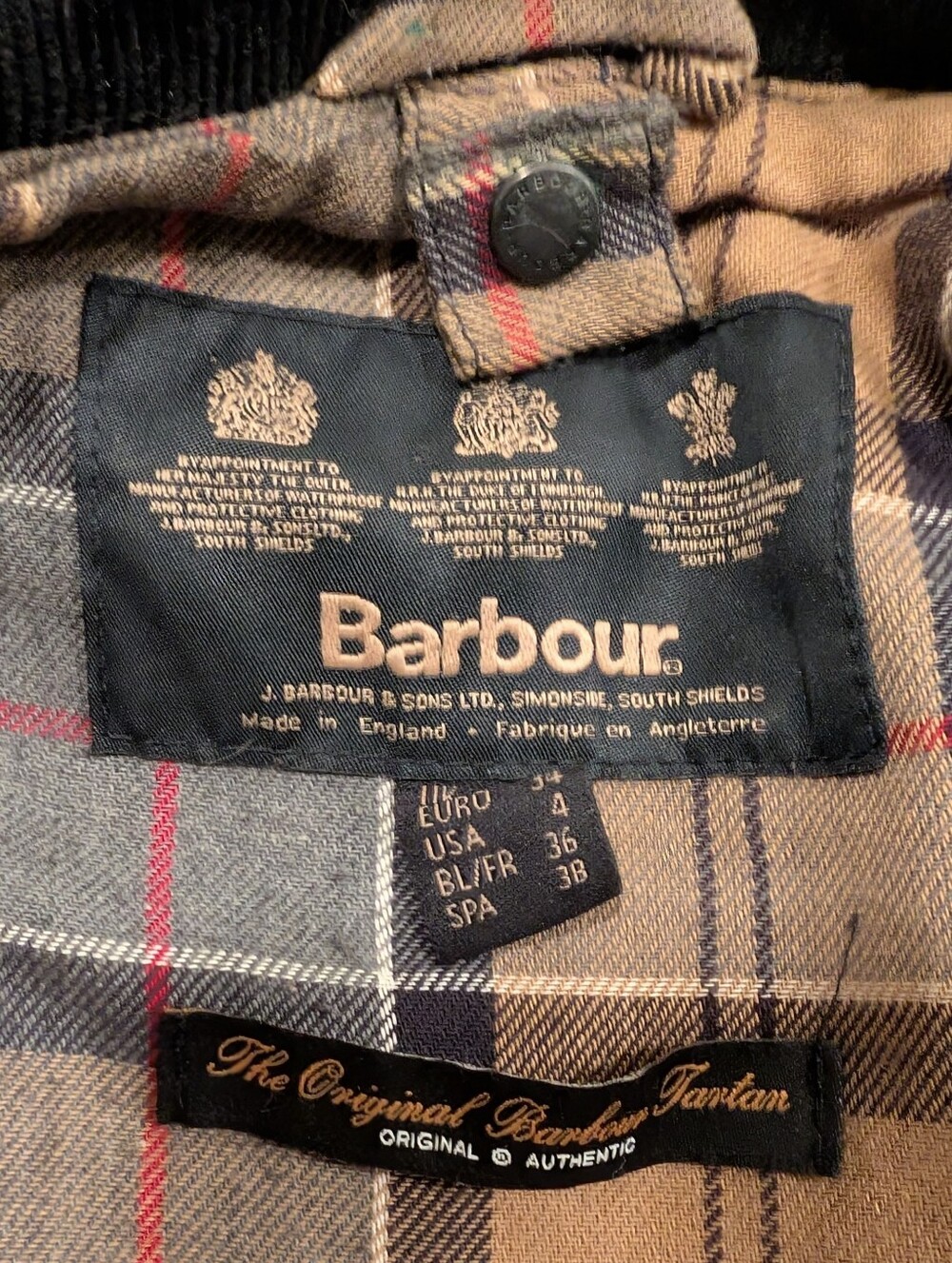 Barbour Beadnell Waxed Canvas Jacket Women's Size US 4 (UK 8) - Picture 3 of 13
